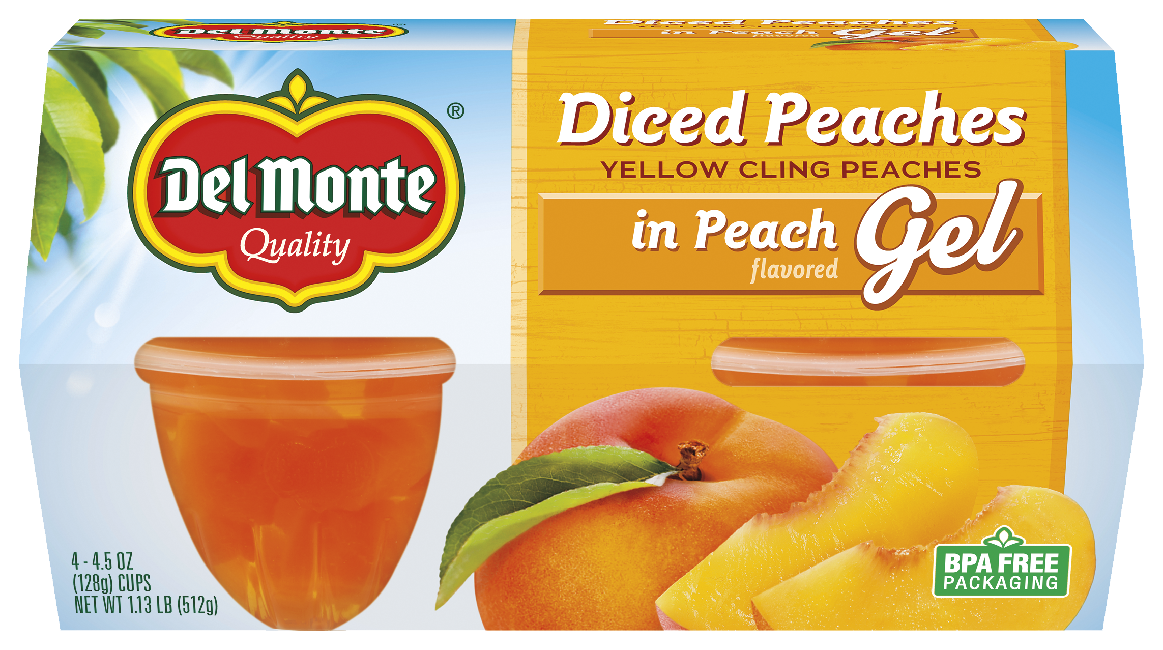 Peaches in Peach Flavored Gel, Fruit Cup® Snacks | Del Monte®